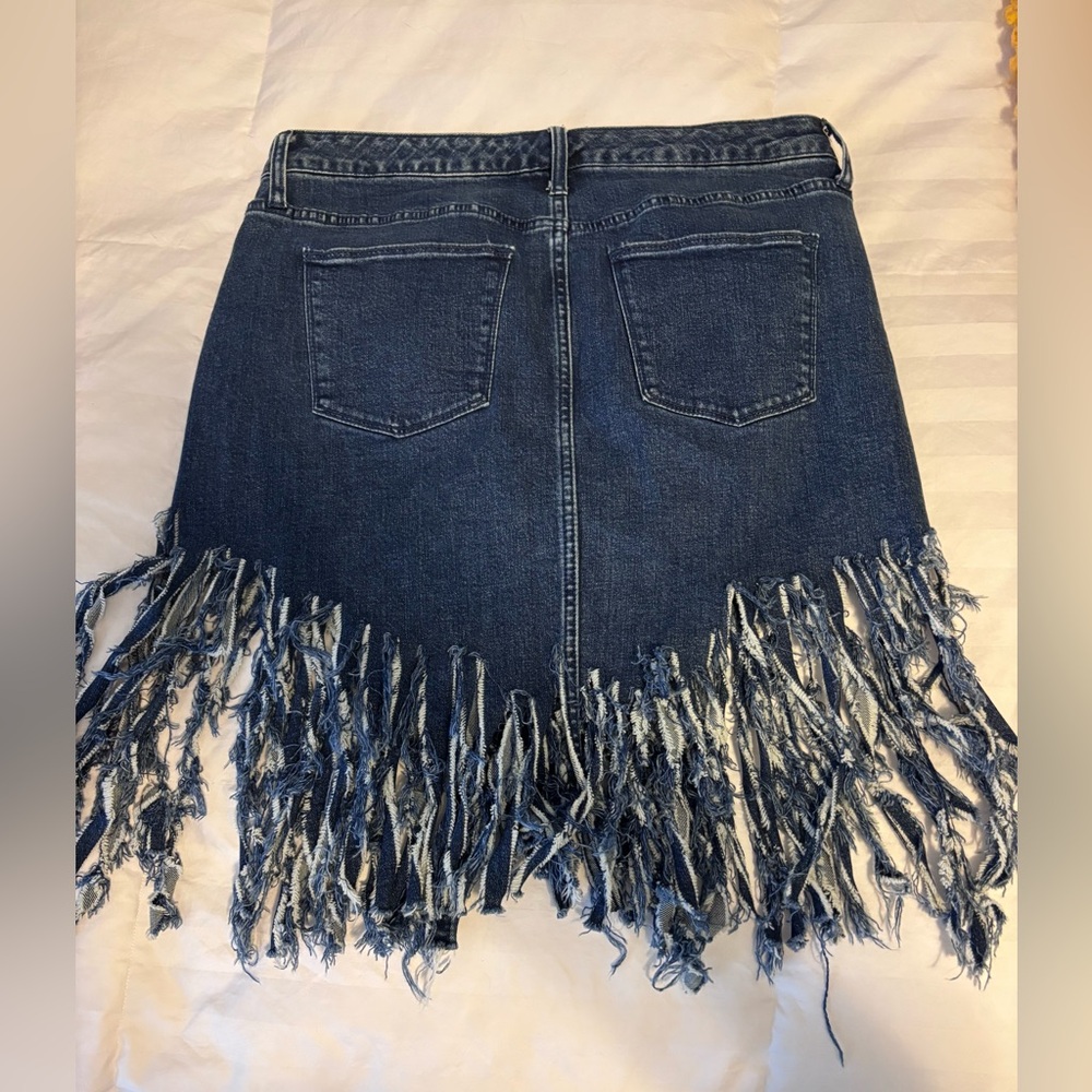 UNIVERSAL THREADS Blue Jean Fringed Skirt - Picture 8 of 11